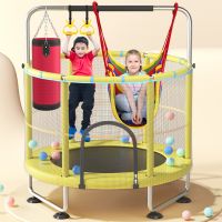 Circular yellow trampolineCircular yellow trampoline